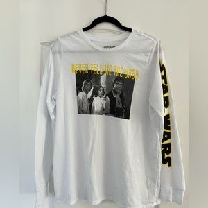 Star Wars Her Universe Women’s Long Sleeve White Tee Size L New